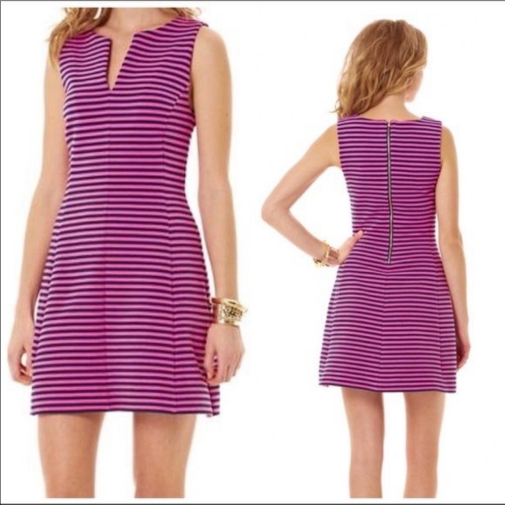 Lilly Pulitzer Brielle Dress Hotty Pink Stripe